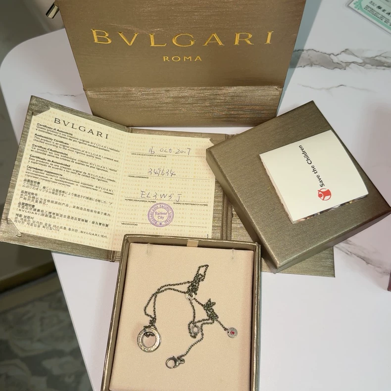 BVLGARI Black Ceramic Necklace Charity Little Red Man-2