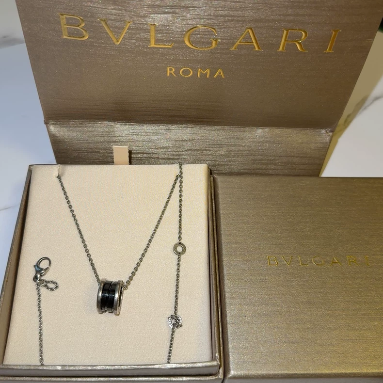 BVLGARI Black Ceramic Necklace Charity Little Red Man