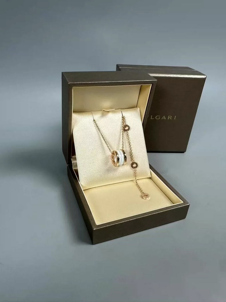 BVLGARI white ceramic rose gold necklace-2