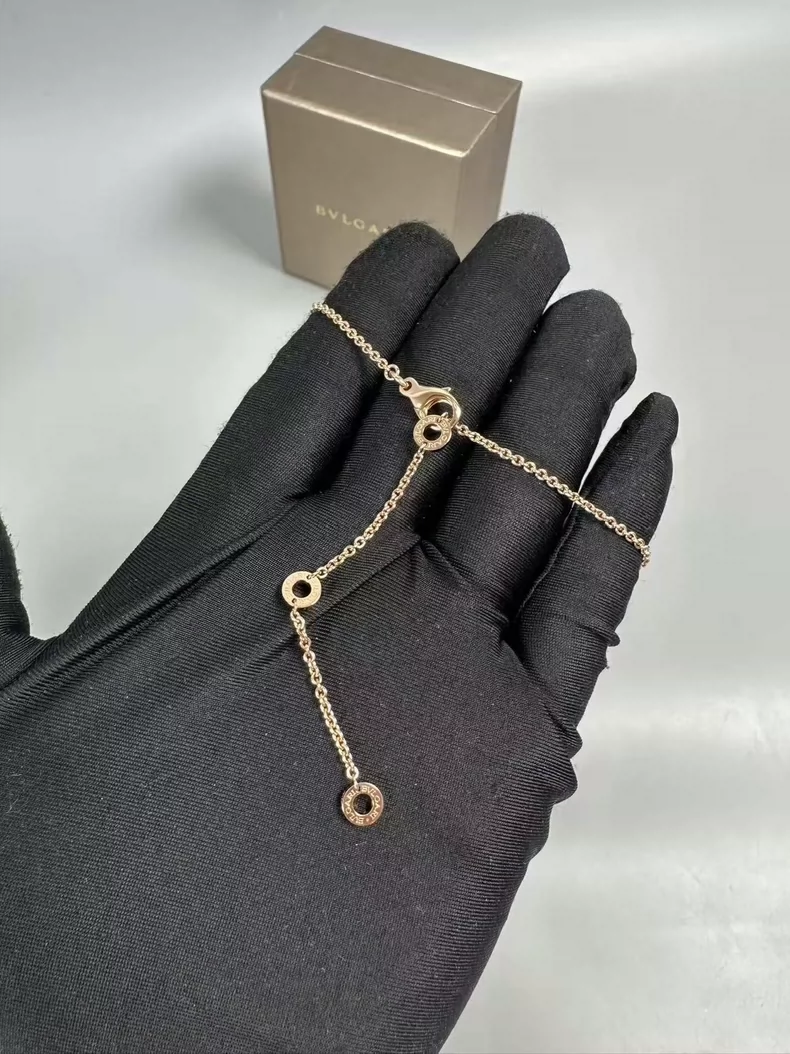 BVLGARI white ceramic rose gold necklace-3