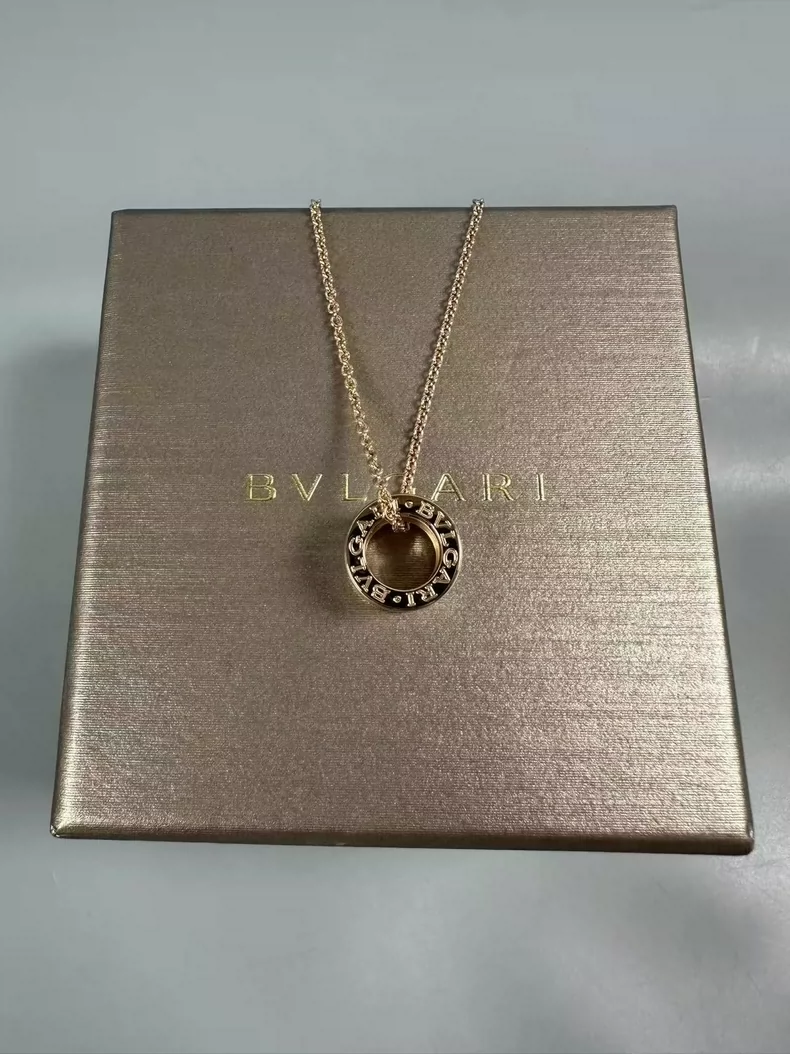 BVLGARI white ceramic rose gold necklace-6