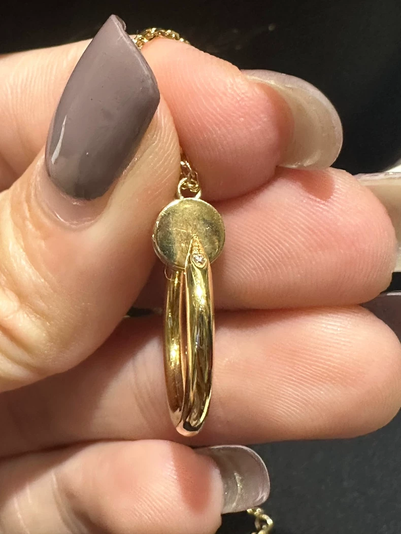 Cartier Rose Gold Half Diamond Nail Necklace-4