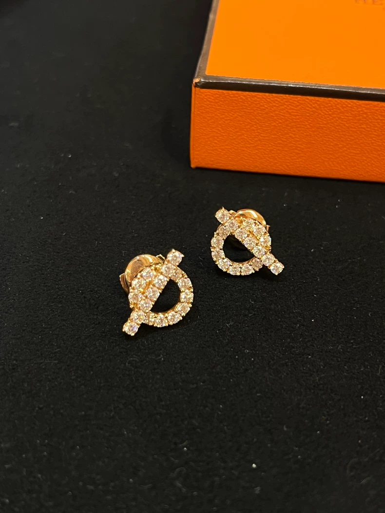 Hermès Small Q Rose Gold Earrings-2