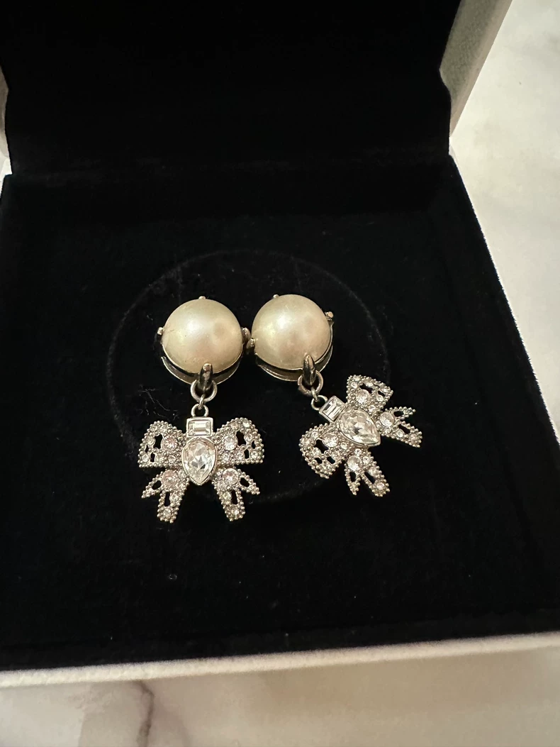 Miu Miu Butterfly Pearl Crystal Earrings