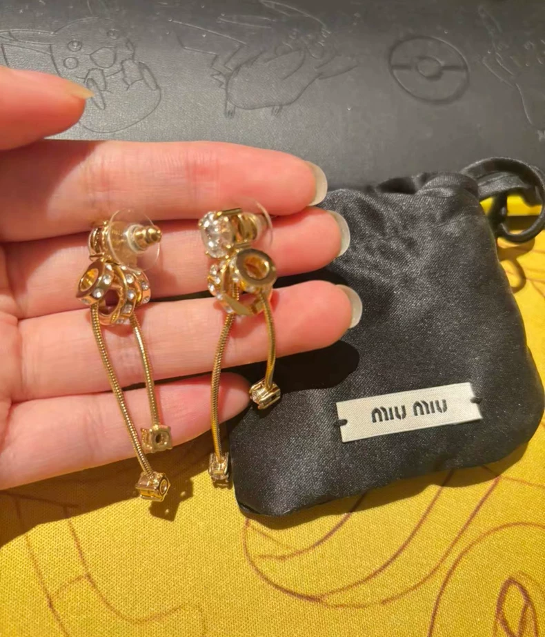 Miu Miu diamond tassel drop earrings-2