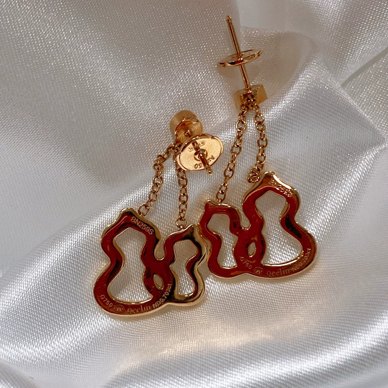 Qeelin Earrings WULU Gourd Series 18K Rose Gold-5