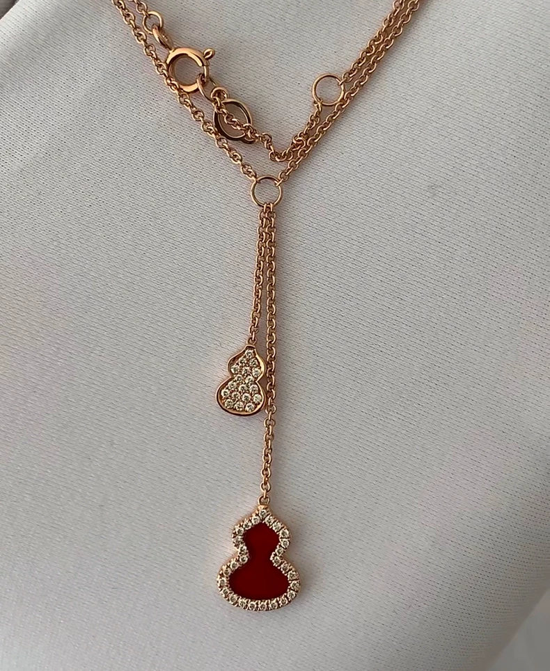Qeelin Kirin Double Gourd Necklace-4