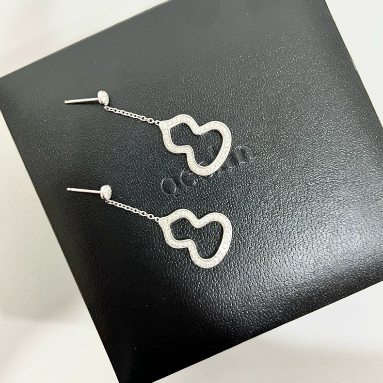 QeeLin Wulu Series Gourd Earrings Earrings Full Diamond 18k White Gold-4