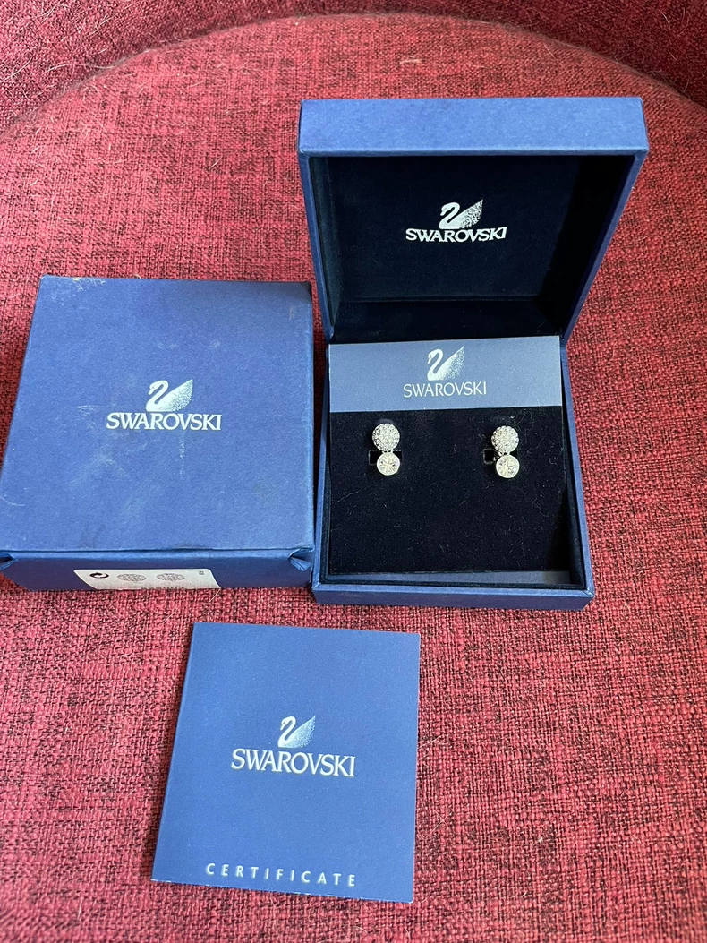 SWAROVSKI Diamond Half Ball Clip Earrings