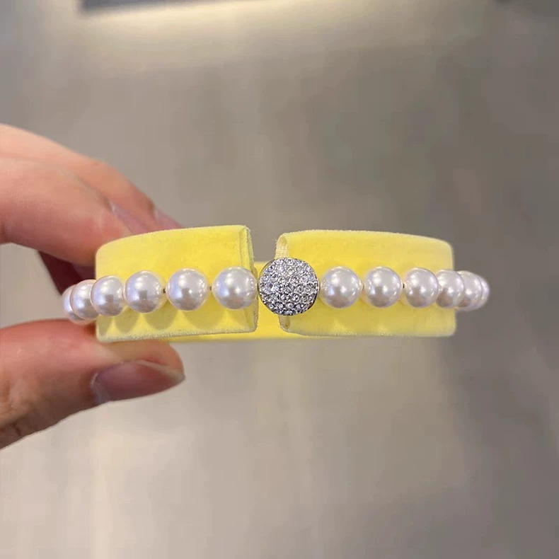 Swarovski Nice Elegant and Exquisite Feather Shape Bracelet Women Magnetic Clasp Crystal Pearl-4