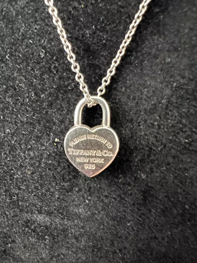 Tiffany 925 silver heart necklace, classic style-2